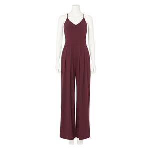 Halara Jumpsuit Womens Large Red Strappy Wide Leg Elegant Casual